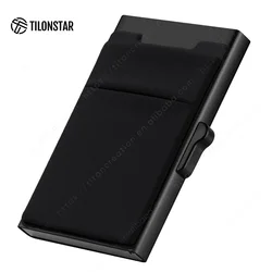 TILONSTAR Accept Customized Logo Minimalist Credit Card Holders Pop Up Aluminum Wallets Metal Wallet