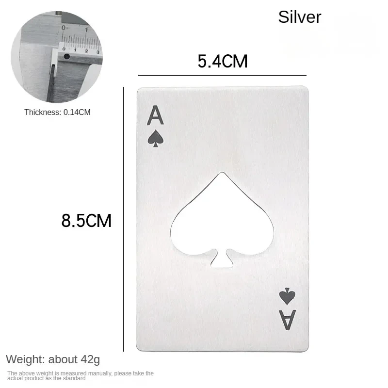 Spades A Credit Card Keychain Creative Poker Shaped Stainless Steel Home Tools Bottle Beer Opener