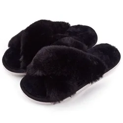 Popular slides sandals soft lamb fur slippers