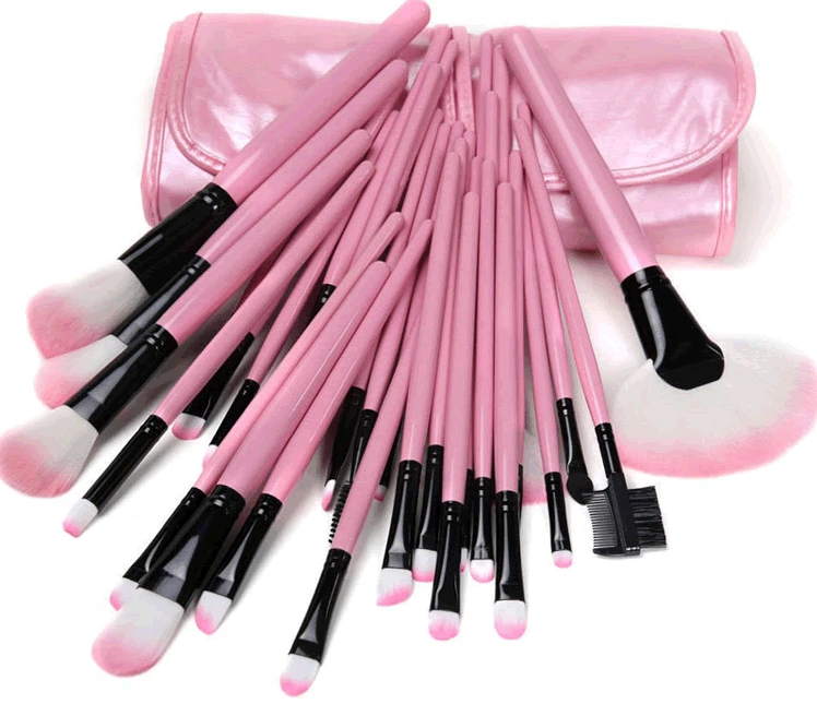 32 Piece Black Silver Luxury Wholesale Professional Wood Handle Private Label Foundation Cosmetic Makeup Brush Set Kit