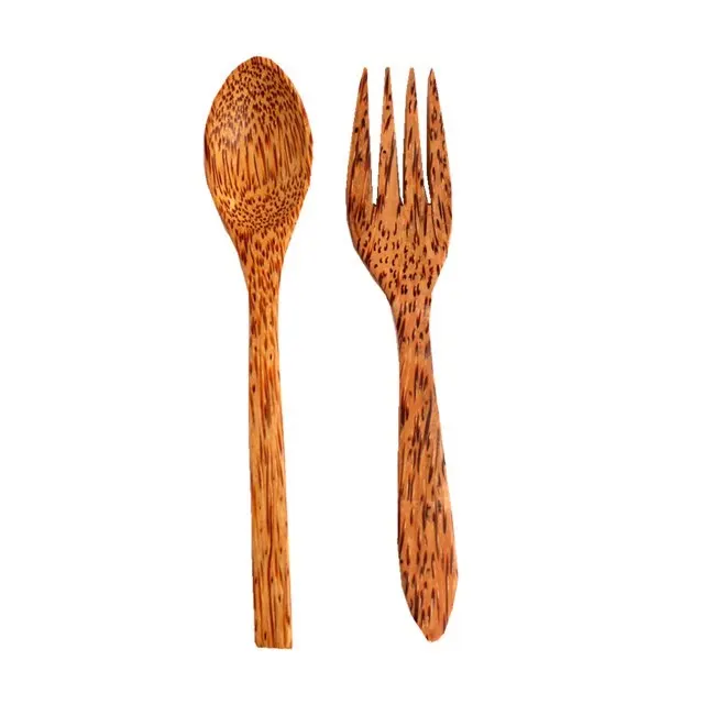 High Quality Natural Wooden Spoon Set Cutlery Dinnerware Kitchenware Classic Tableware Home Hotel Restaurant Flatware Sets