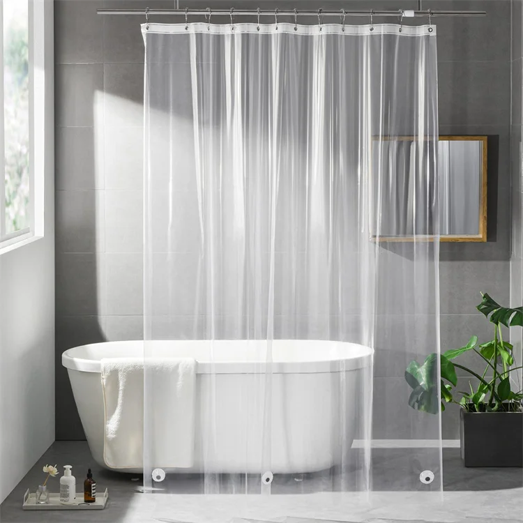 Lightweight Waterproof Shower Curtains for Bathroom with Magnets and Rustproof Grommets Clear Shower Liner