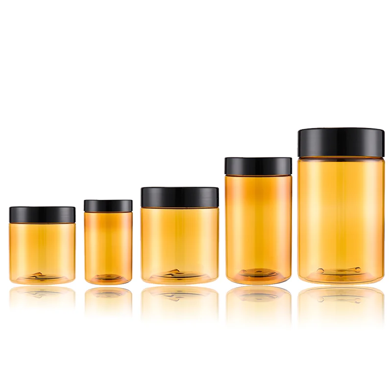 Environmental Friendly Capsule Amber Pharmaceutical Packaging Canister For Protein Milk Bean Powder Pill Plastic Jar