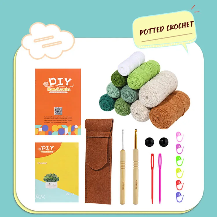 New fashion crochet kit for beginners pattern sewing machine novice easy knit plant doll