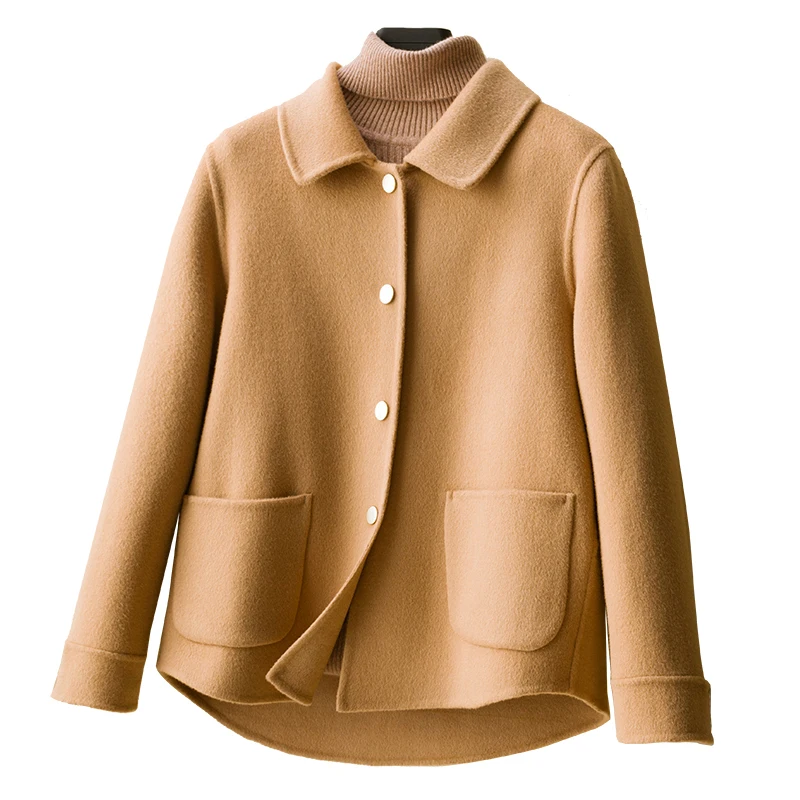 New Trendy Ladies Designer Loose Short Warm Overcoat Jacket Wool Winter Coats For Women