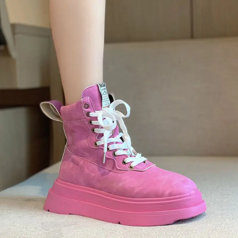 2021 new style Vintage design fashion ladies Martin boots colorful winter shoes