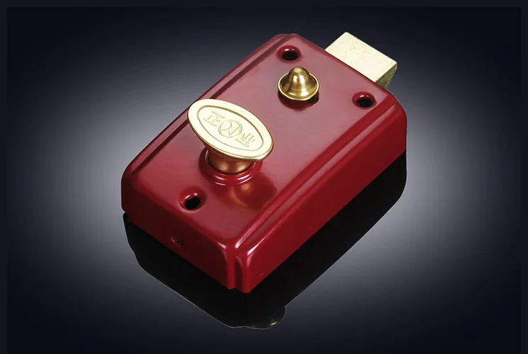 Universal Single-Tongue Mechanical Door Lock Household External Iron and Wooden Door Lock Core Pure Copper Material