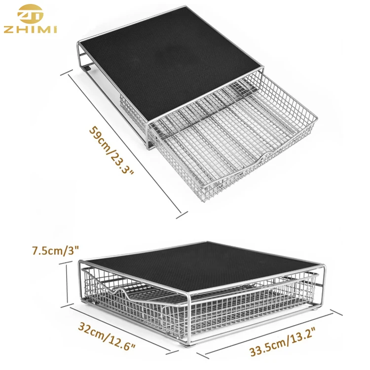 Metal Drawer Nespresso K-cup Capsule Coffee Pod Holder Rack for 36 pcs Capsules