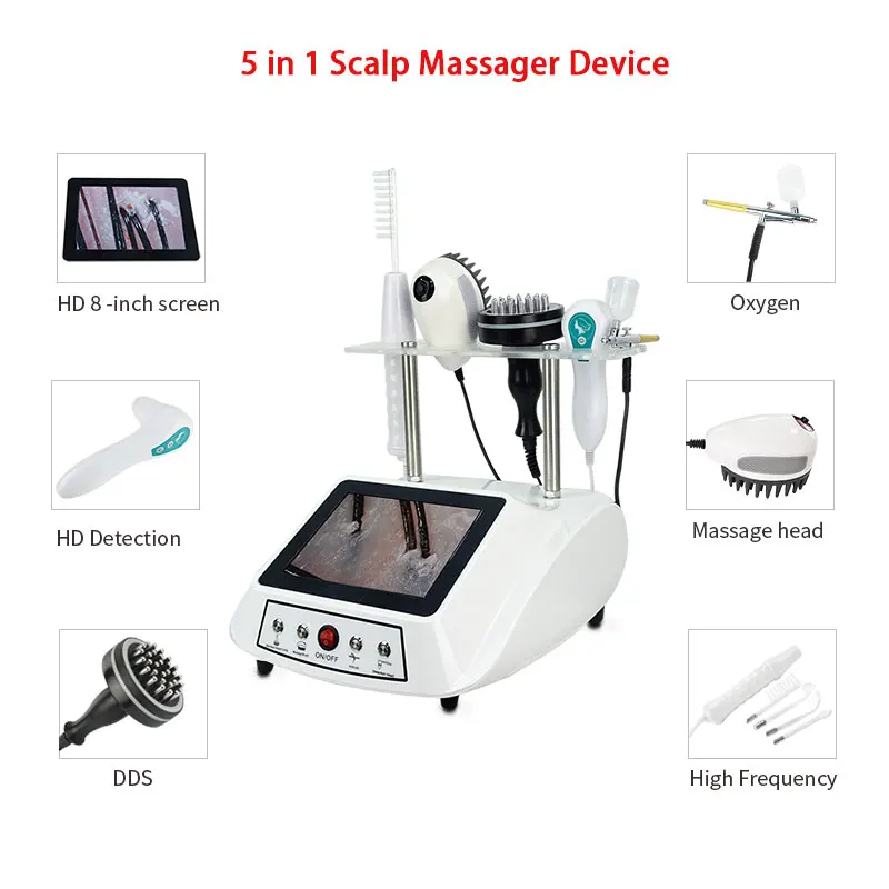 Professional 5 in 1 Hair Spa High Frequency Scalp Analyzer Hair Maintenance Massage Machine