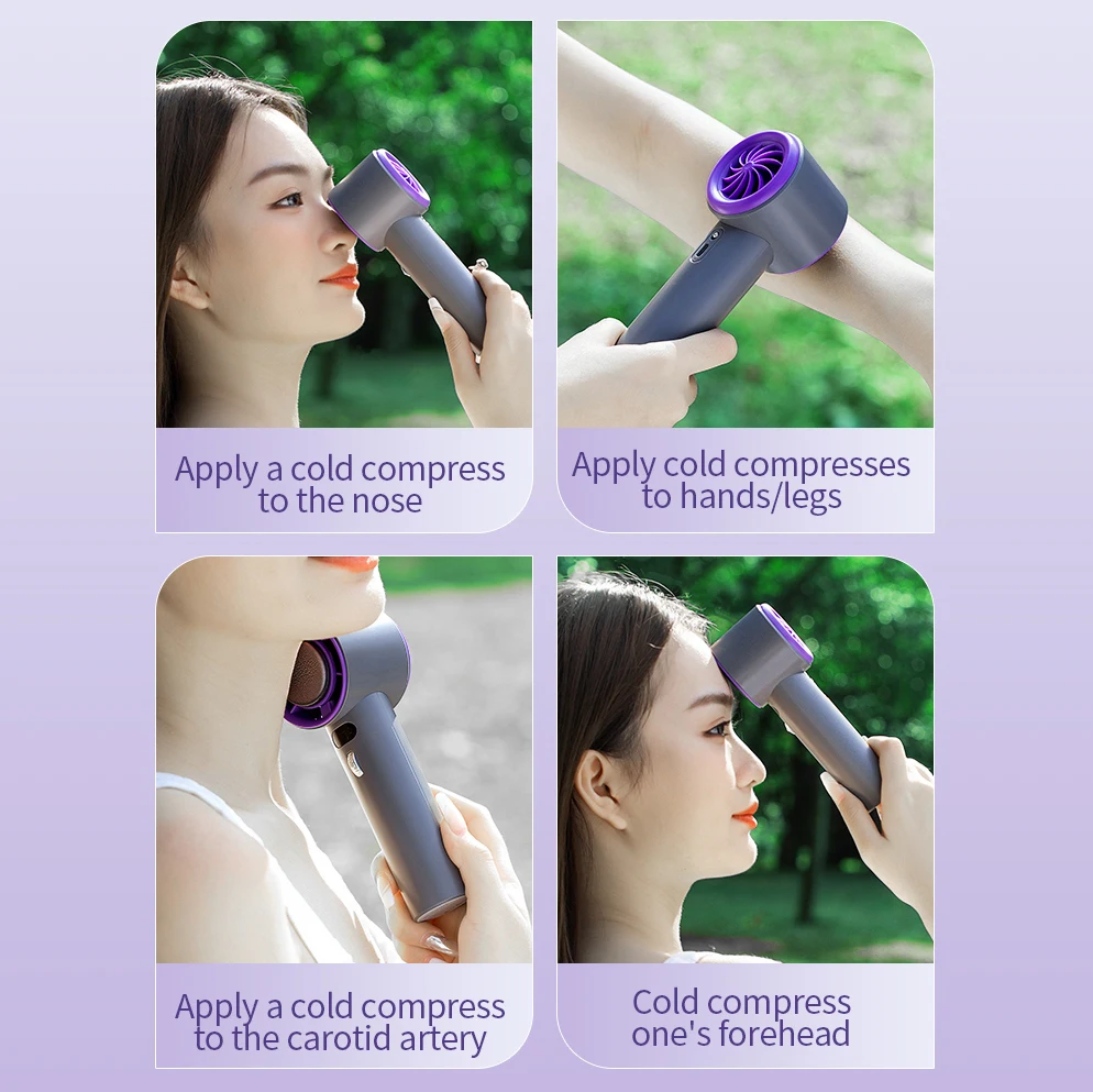 Portable Handheld Hight Speed Turbo Fan 100 Speed Adjustable Rechargeable Personal Fan Digital Display Icing Refrigeration Fan