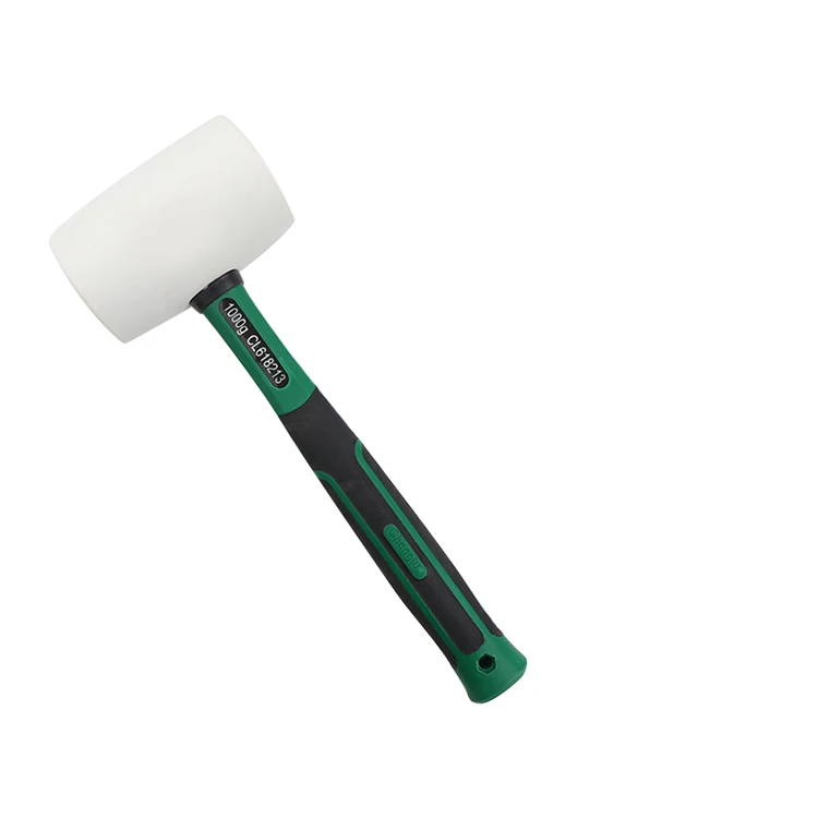 Hot selling factory prices White Head Rubber Hammer with Fiber Handle
