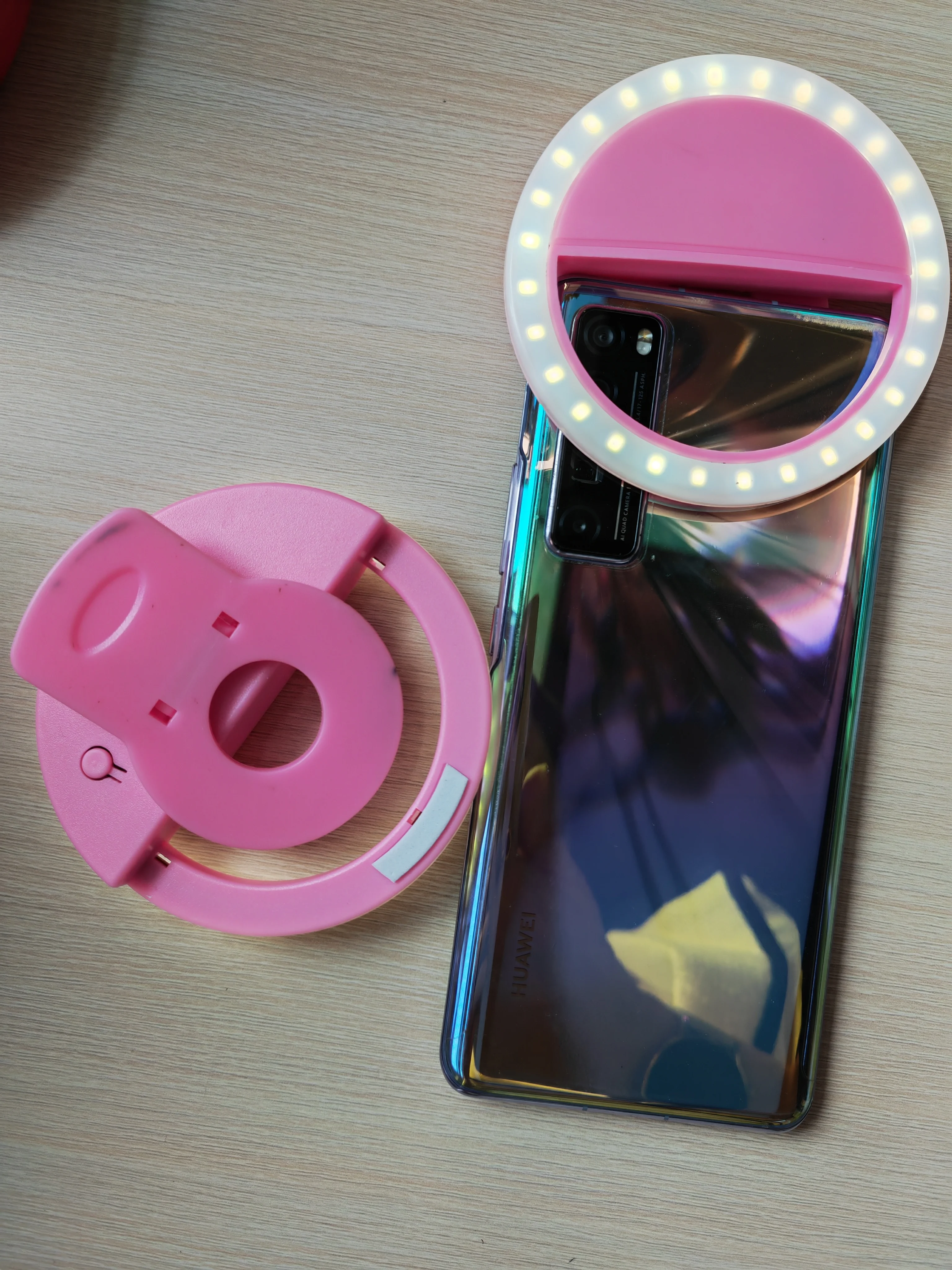 kelly USB Rechargeable A200 Phone Ring Light 36 LED Clip-On Selfie Fill-in Light IP65 Plastic Body Portable AC Power Supply