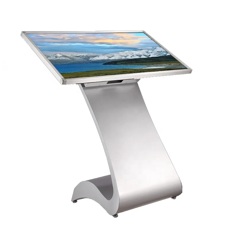 55 inch Podium LCD screen touch screen Smart design floor digital signage for airport/for bank/for museum