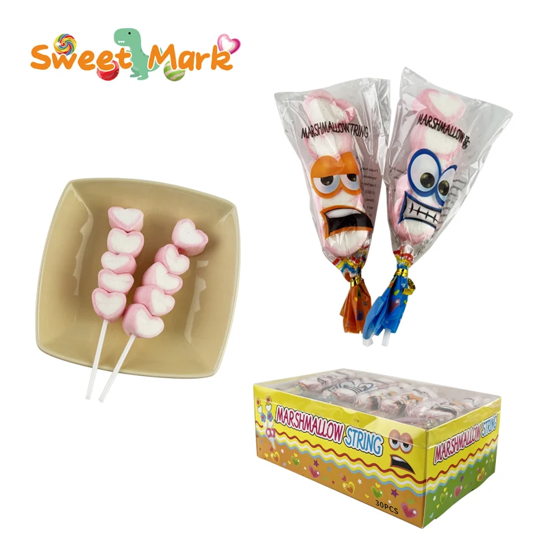 Halal Heart Shape Marshmallow String Candy Fruit Flavor