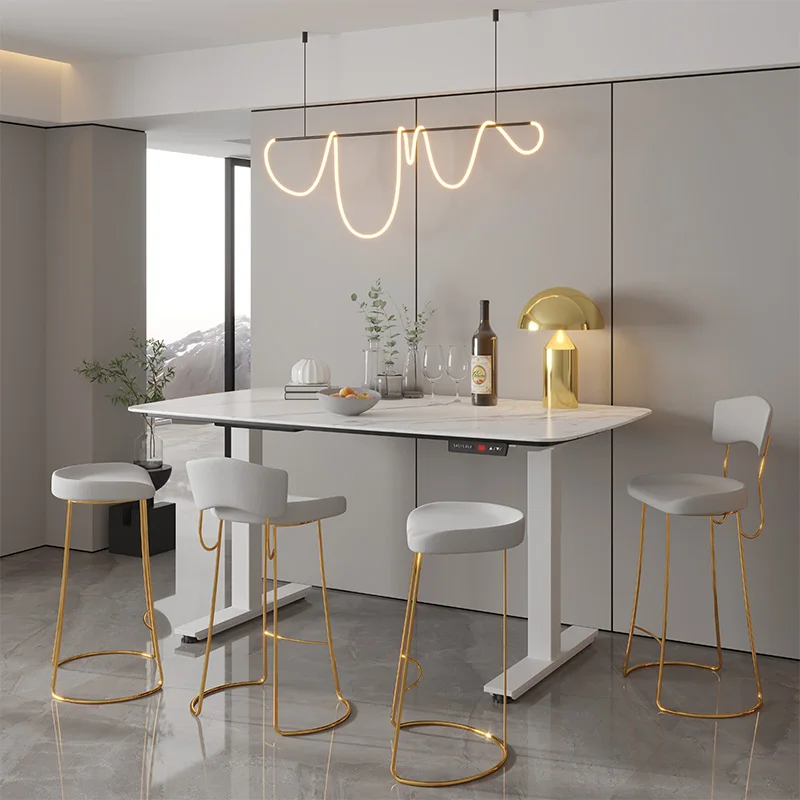 Electric Dual Motor Adjustable Table Customized Automatic Home Luxury White Tables Height Adjustable Desk