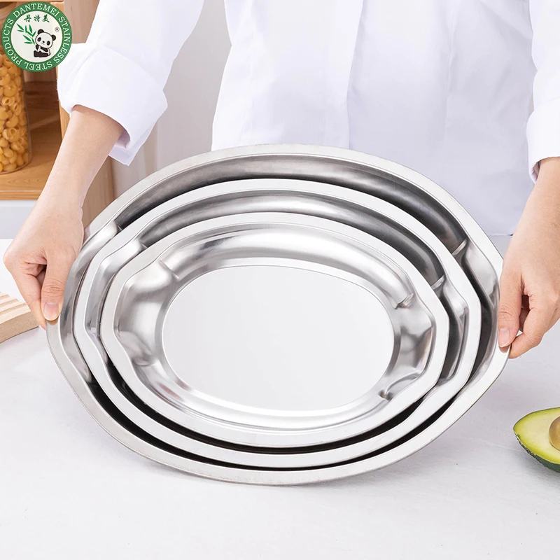 Perfect Quality Stainless Steel Dinnerware Sets European Tray Dishes For Vegetable Fruit Food