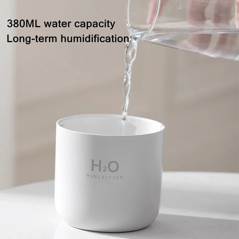 New Release 380 ML USB H2O Humidifier Ultrasonic Cool Mist Maker For Home Office Bedroom Mini Moisten Vaporizer