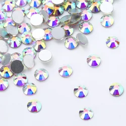Waterproof Rhinestone Crystal Nail Rhinestone Crystal Diamond Nail Glitter white AB