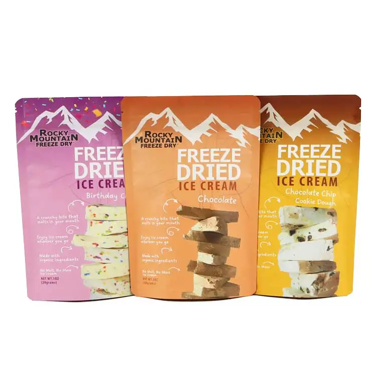 Customized Printed Food Bags Resealable Ziplock Snacks Cookie Candy Chocolate Packaging Bag 25g 70g 100g 300g Stand Up Pouch