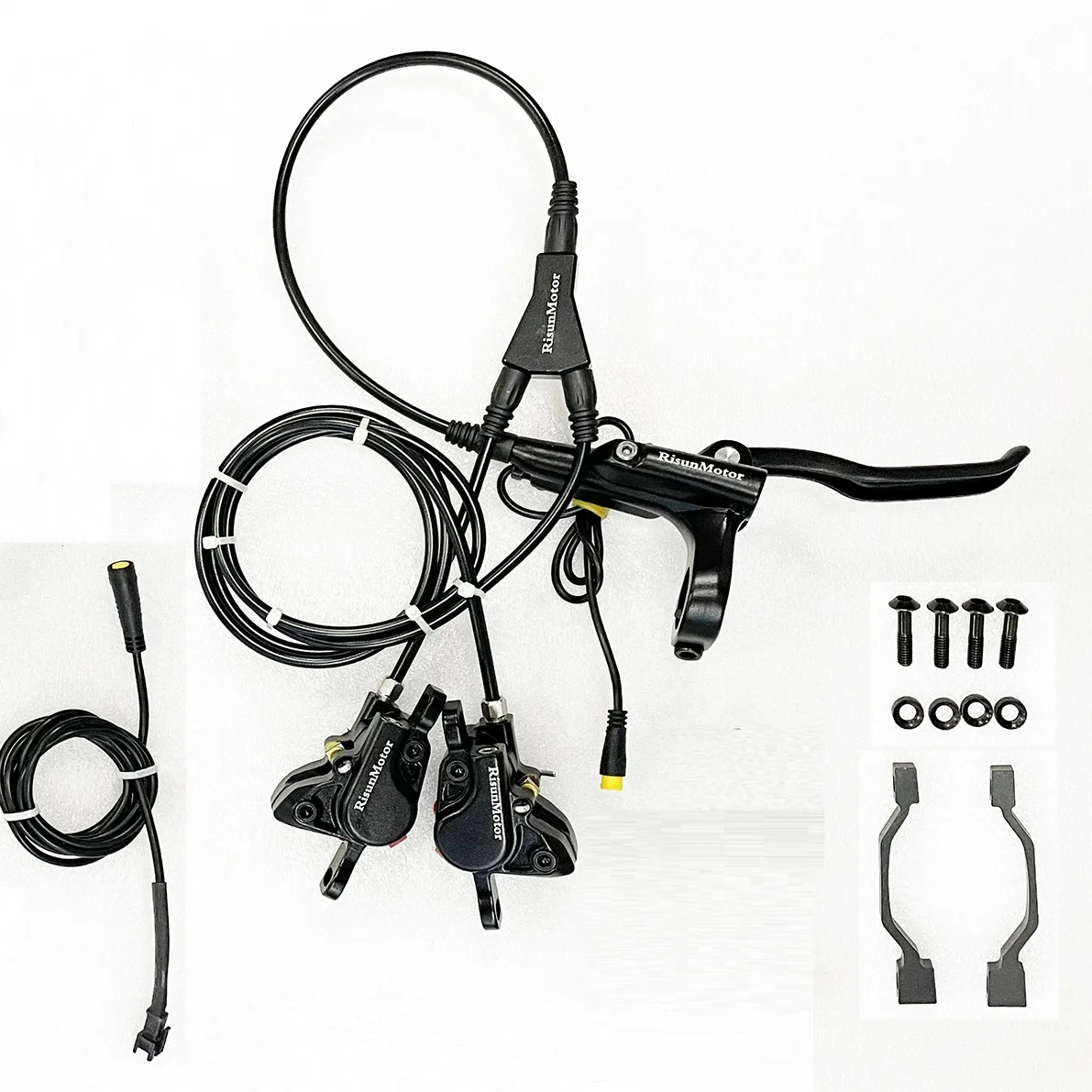 Dual Caliper Brake Parking Button Electric Bike Hydraulic Disc Brake Kits Front Dual Calipers Rear 4 piston caliper unique one