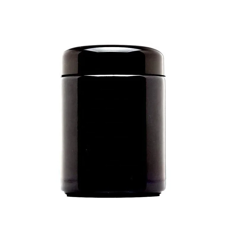 UV Jar 200G 250G 500G 1000G Dark Violet Black Glass Jars With Thermometer Hygrometer Lid Container Bottle Jars Herbs Packaging