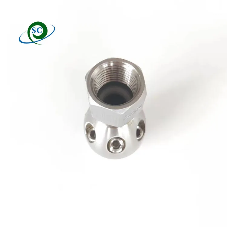 SS high pressure water pipe cleaning  nozzle ceramic core tip 1front 6  Rear for sewer cleaning