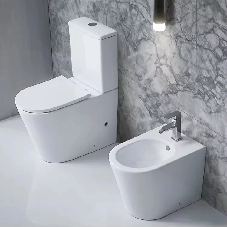 Europe standard modern p trap washdown sanitary ware ceramic bathroom toilet set two piece toilet