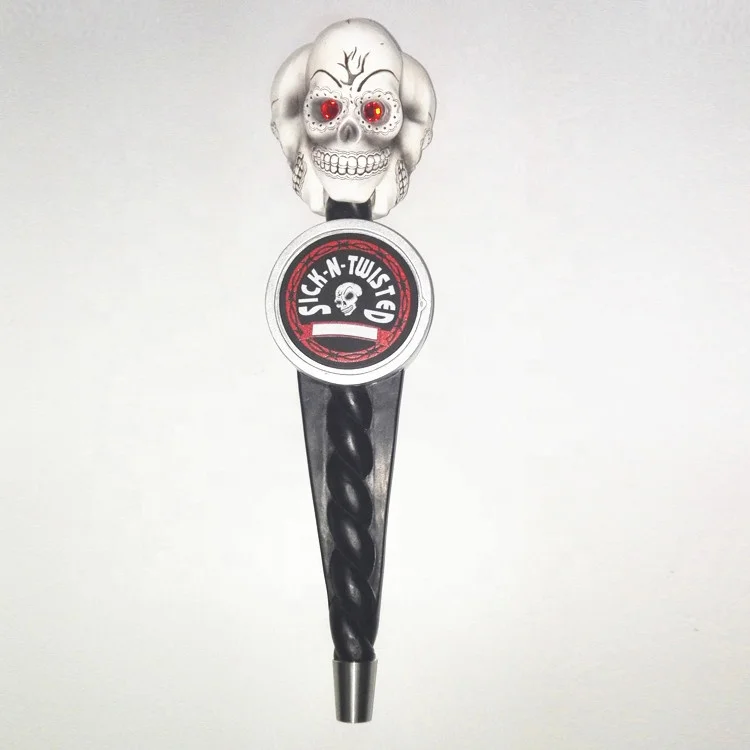 different flavor Brand brewery resin skull head novelty bar beer tap handle