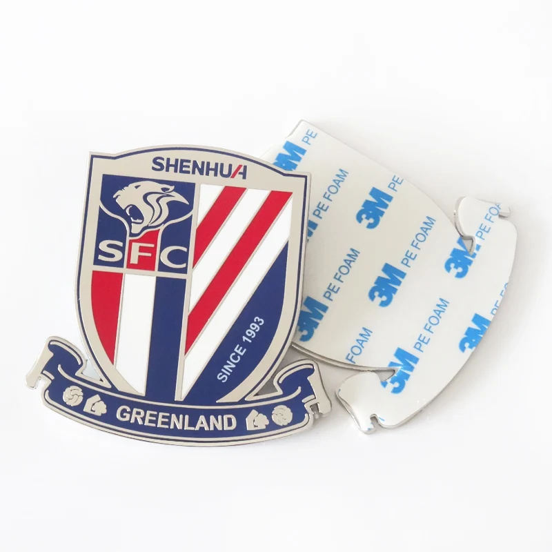 Custom Wholesale  High Quality 3D Embossed Silver Metal Brand Label And Car Door Shop Signs Custom Metal Label