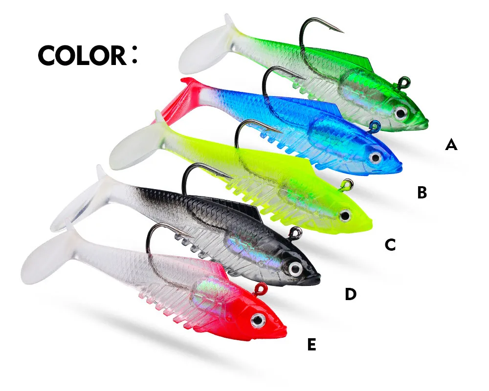 T-Tail Soft Baits JIG head 19g Soft Swimbait Wobblers Lure Jigging Soft Bait Fishing Lures