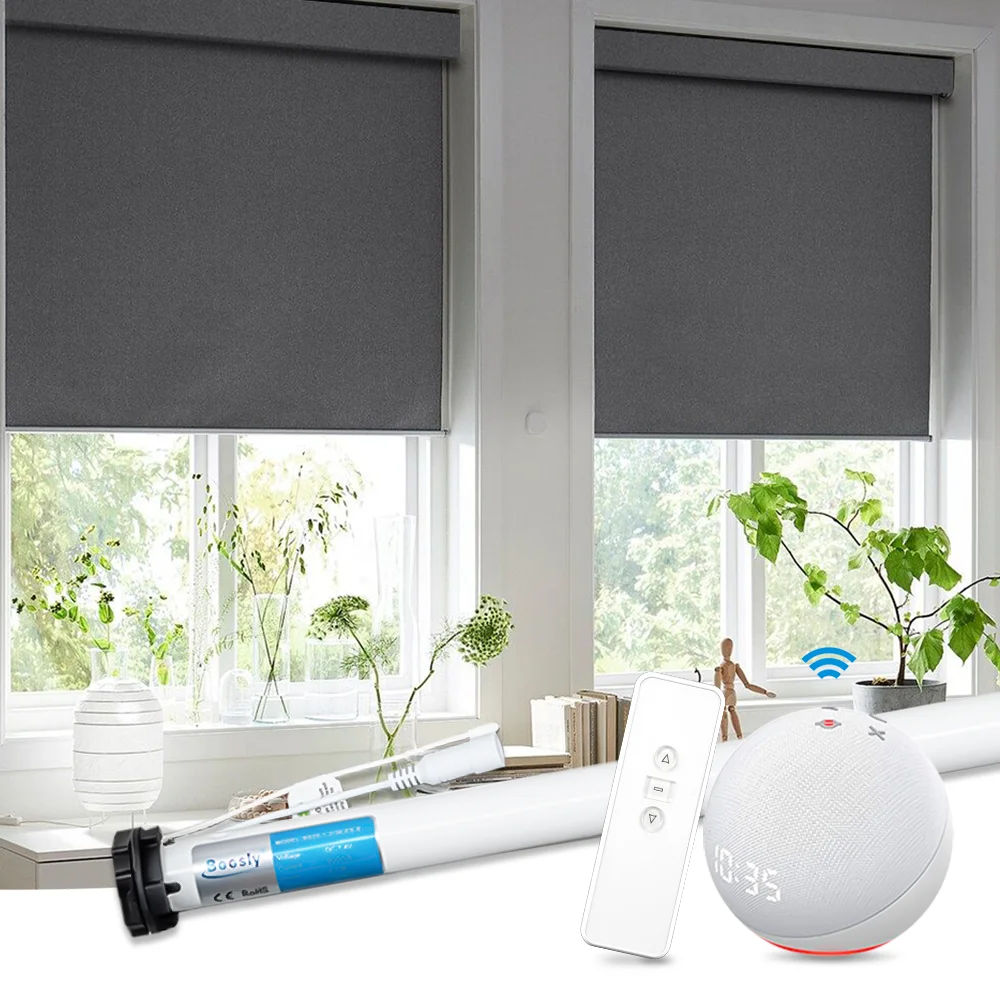 wifi motor solar remote smart control blind tubular alexa blackout roller window shade Motorized Shades zebra blinds motor