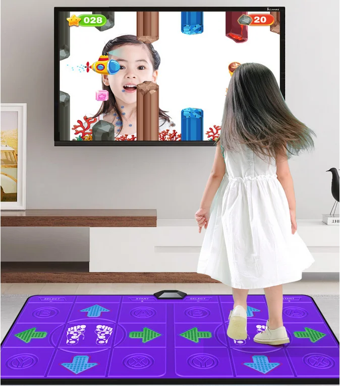 Electronic Carpet Rhythm Game Toys Anime Household Kids TV Dance Mat Light-Up Blanket