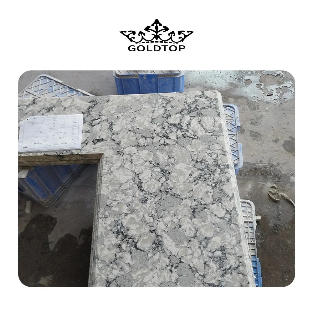 Goldtop OEM/ODM Quartzo design home luxury quartz table top quartz countertop price 3088 Winky artificial quartz countertop