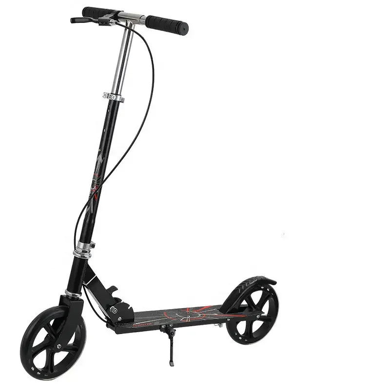 Cheap  Adjustable Height Sport 200mm Wheel Adult Kick Scooter With Handbrake Folding Scooter  For Adult