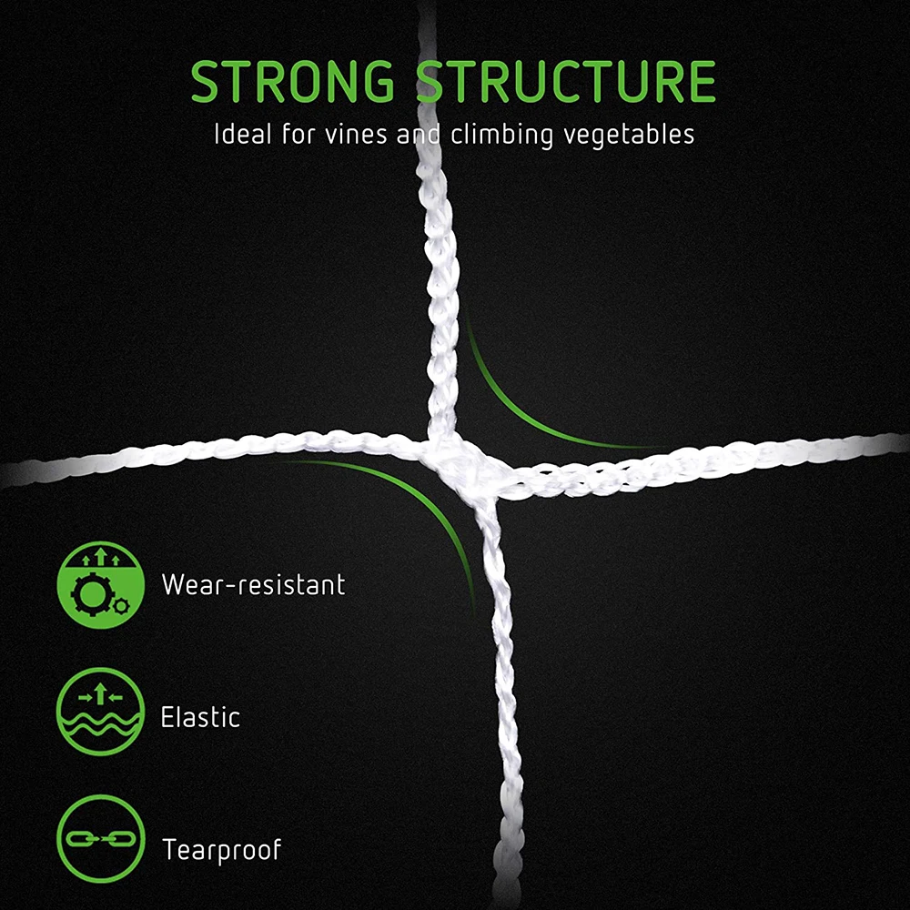Heavy Duty Polyester Plant Trellis Netting with 164 Feet Twist Tie, Plant Support Vine Climbing Grow Net for Grapes