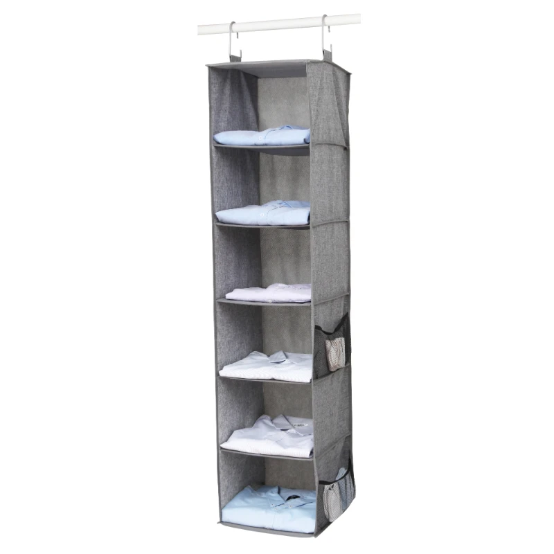 Hot and Sell Cheap Modern Design Bathroom Linen Cloths Organizer Hanging 6-shelves Organizer Closet Organizers
