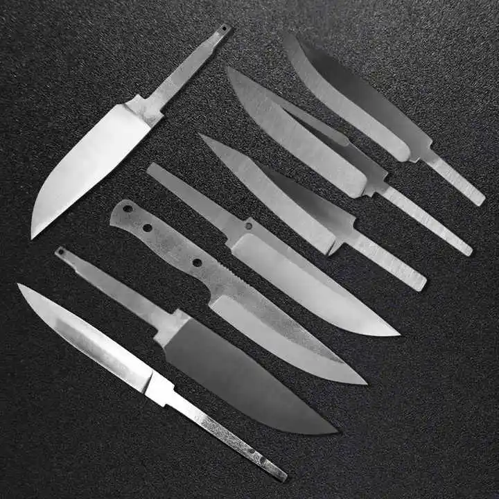 TL12B custom drop point camping knife blank blade stainless steel straight full tang knives blade semi-finished knife blade