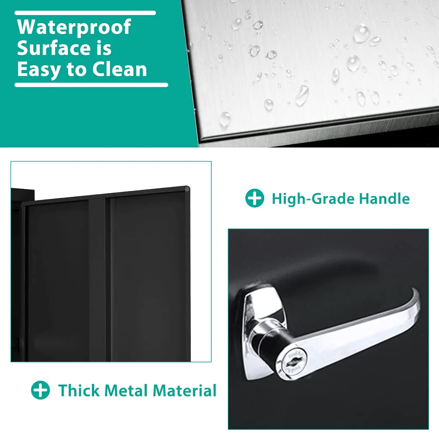 Tall Metal Storage Cabinet Lockable Steel Storage Cabinet with Doors and Shelves for Office, Garage, Home