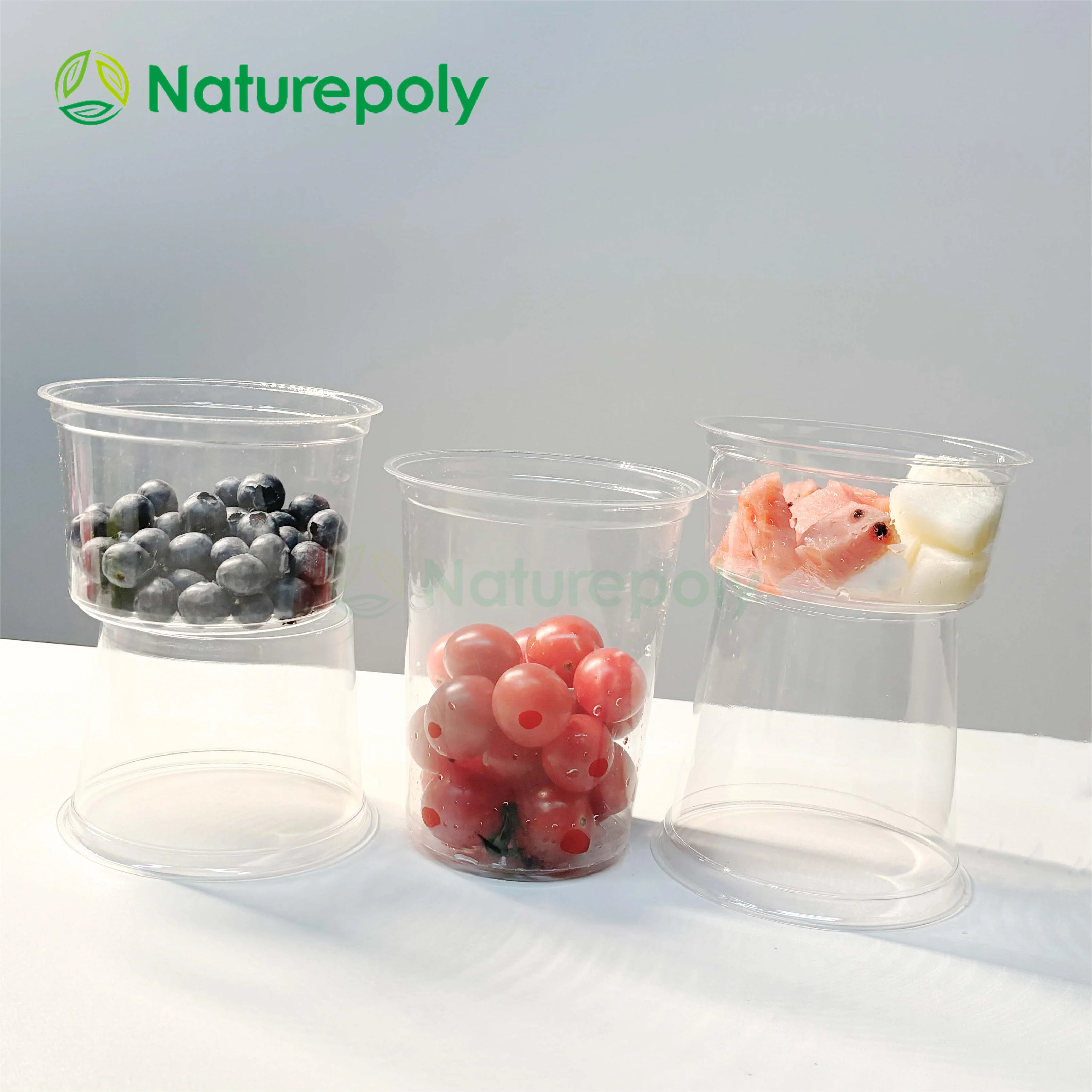 BPA-Free 32oz 24oz 12oz Disposable Leakproof Transparent Food Storage PLA Deli Container with Lids