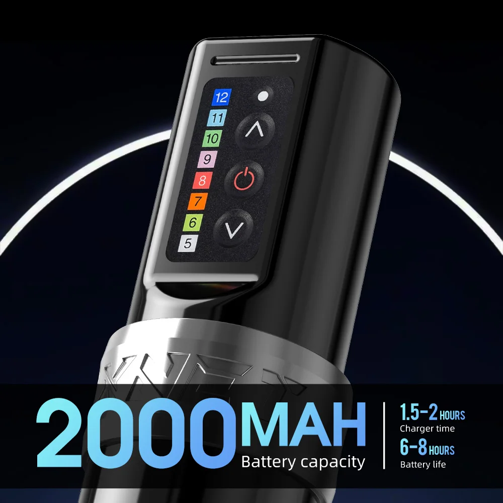 Ambition F L U X 4mm Stroke Professional Wireless Tattoo Pen Rotary Tattoo Gun Machine with Double Battery for Artist Body Art