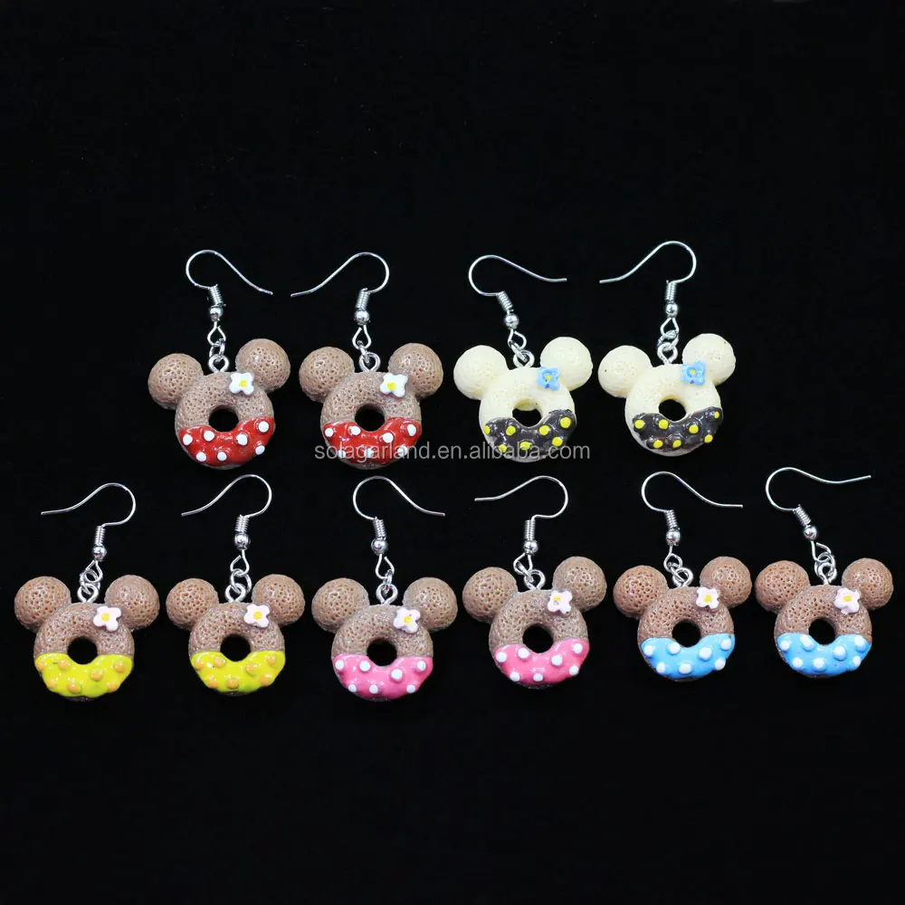 Drop Earrings Handmade Candy Color Cute Cartoon Food Cake Donuts Fashion Jewelry Lovely Valentines Gift Melaleuca cake