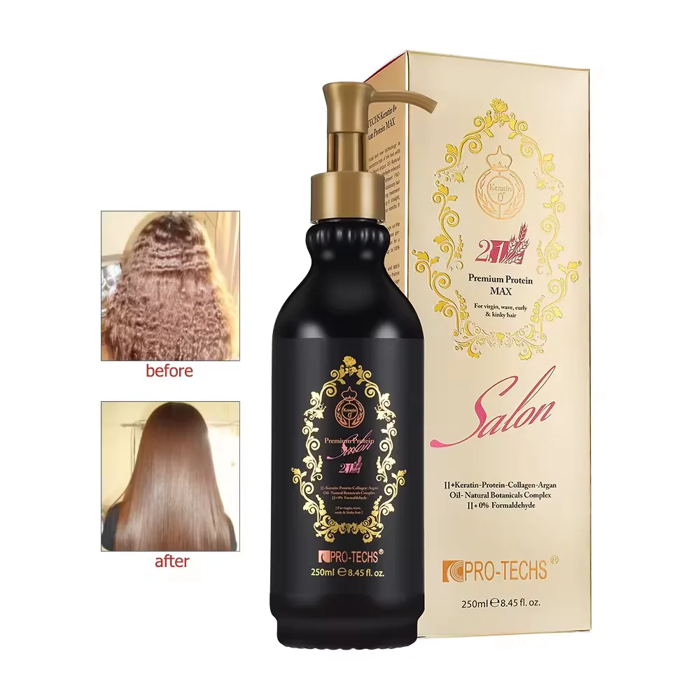 Wholesale  Natural Keratin Treatment PRO-TECHS Keratin 0+ Premium Protein MAX 2.1 For Hair Straight And Repair 250ML