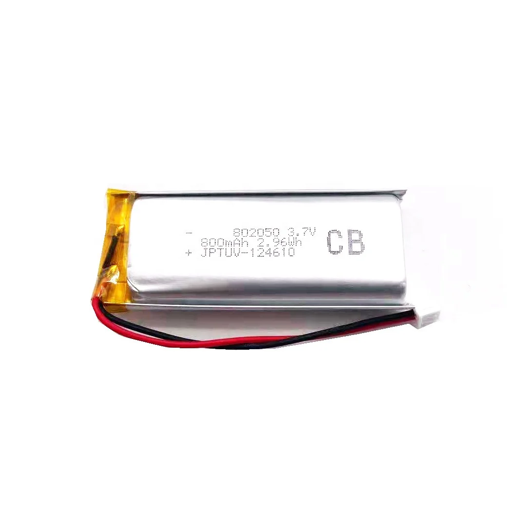 Factory lipo CB certified 802050 3.7v 800mah rechargeable lipo battery 082050 for smartwatch