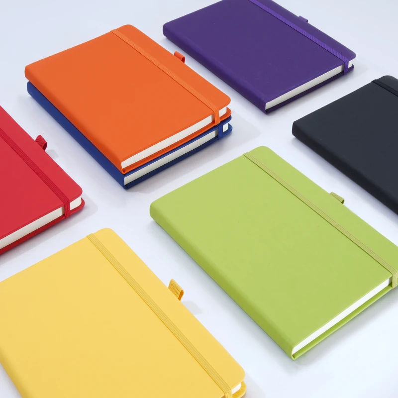 Custom logo Business Cheap promotion Pu Weekly Monthly yearly Diary Journal planner leather Agenda cover A5 notebook with lines