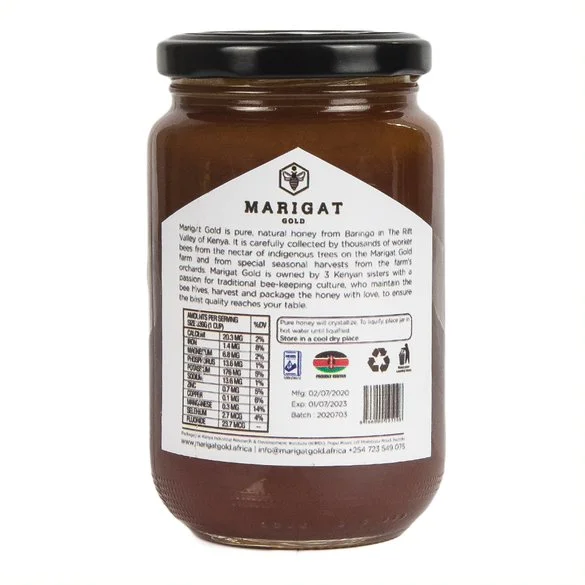 
Marigat Gold Kenyan Honey Acacia Tree 500g jar Energy Drinks Miel Royal Honey Vip 