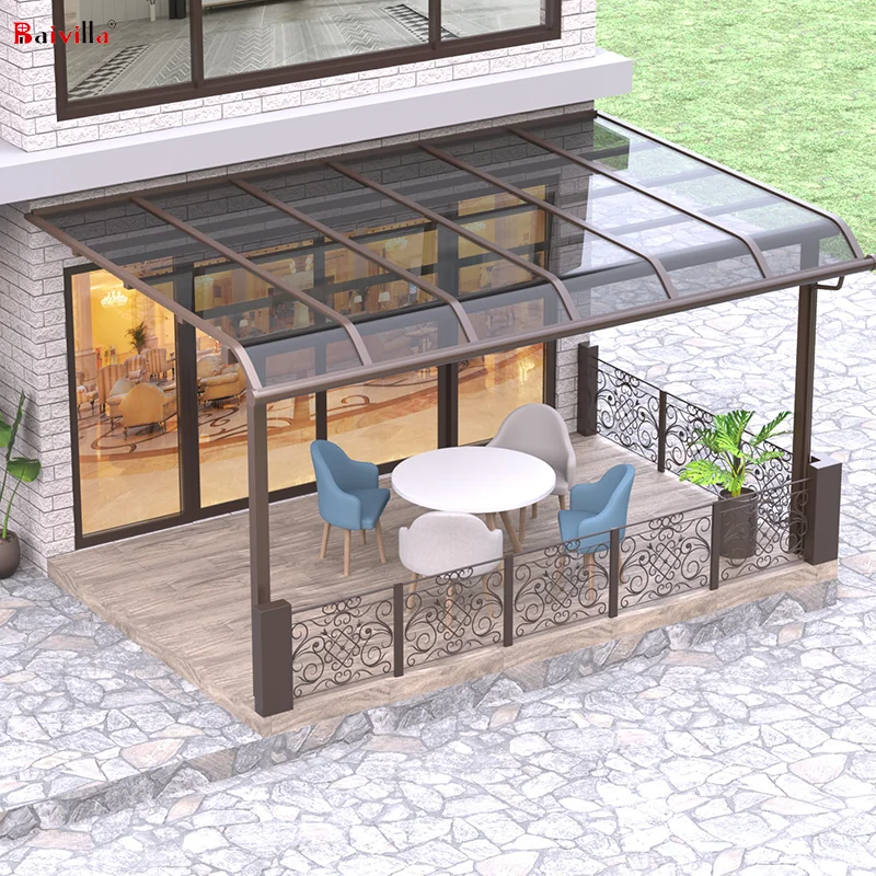 Waterproof White Aluminum Frame Cover Patio Polycarbonate Panels Canopy Pool