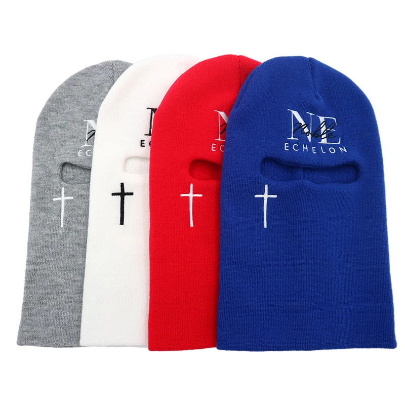 Обложка для лица с одним отверстием, двойная теплая ветрозащитная зимняя Лыжная маска