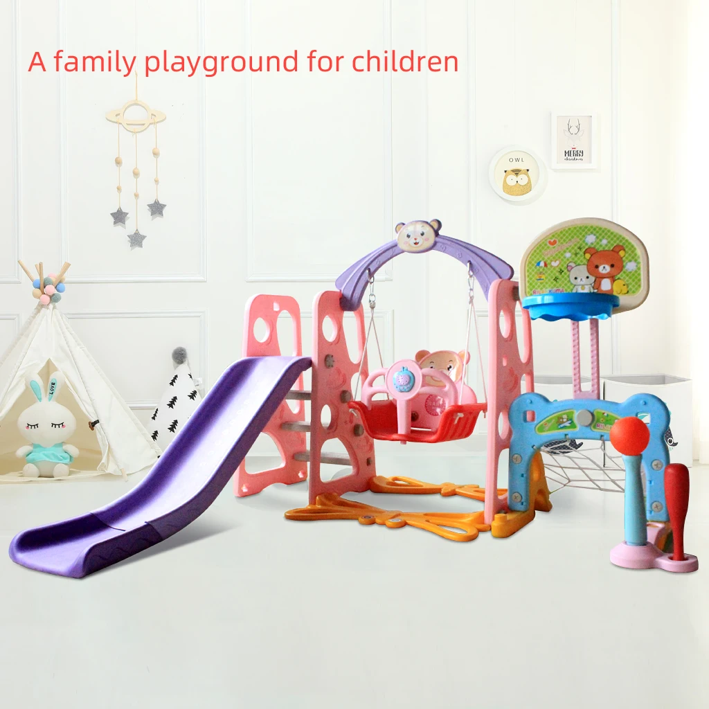 Multi-Function New Style Indoor Playground Classic 5 In 1 For Kids Plastic Slides Children Slide Outdoor Swing
