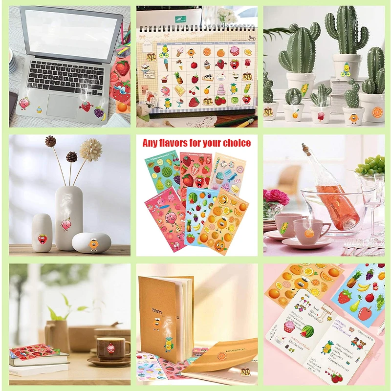 Custom Fruit Flavour Stickers Scented Sticker Fragrance Scraping Label Reward Scratch And Sniff Adhesive  Vinyl  Stickers
