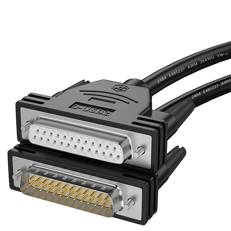 WinAqum DB25 M/F Extended Cable D-Sub Aluminum Foil + Braided Shielding 25 Pin Line for PC Printer